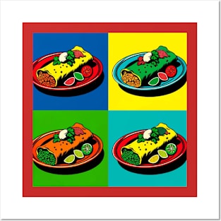 Vibrant Pop Enchiladas Art - Mexican Cuisine Posters and Art